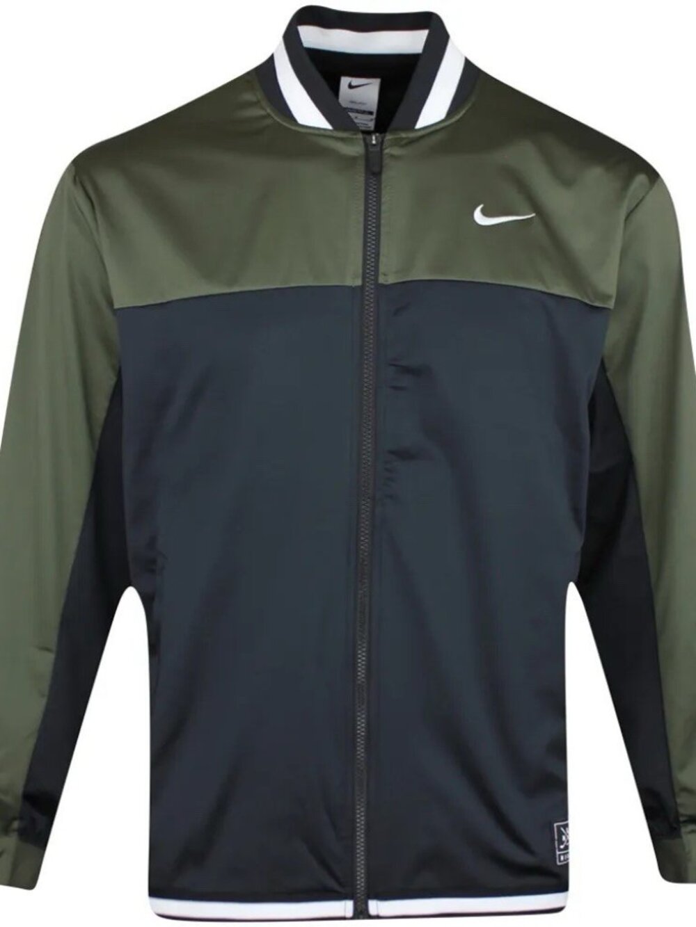 Nike Men’s Sz Large Golf Jacket NGC Bomber FZ Green-Black FQ1168-010 Loose Fit